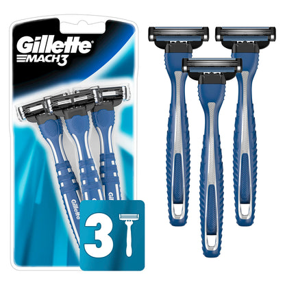 Gillette Mach3 Mens Disposable Razors 3 Count
